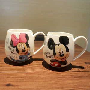 2pcs/Lot Cartoon Couples Mug Mickey Minnie Ceramic Cups Milk 320ml Creative Coffee Mugs Cute Breakfast Cup Birthday Xmas Gift
