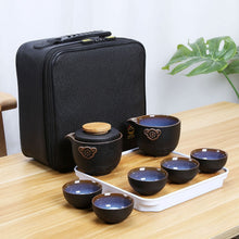 Load image into Gallery viewer, Chinese Kung Fu Travel Tea Set Ceramic Portable Teapot Set Gaiwan Tea Cups of Tea Ceremony Teacup Outdoor Drinking Jingdezhen
