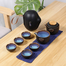 Load image into Gallery viewer, Chinese Kung Fu Travel Tea Set Ceramic Portable Teapot Set Gaiwan Tea Cups of Tea Ceremony Teacup Outdoor Drinking Jingdezhen
