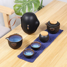 Load image into Gallery viewer, Chinese Kung Fu Travel Tea Set Ceramic Portable Teapot Set Gaiwan Tea Cups of Tea Ceremony Teacup Outdoor Drinking Jingdezhen
