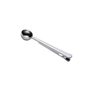 1PC Durable Stainless Steel Spoon With Bag Clip Ground Tea Coffee Scoop Portable Bag Seal Clip Powder Kitchen Measuring Tools