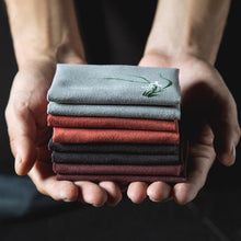 Load image into Gallery viewer, Vintage Embroidered Table Napkins Tea Towel Fish Plum Flower Teapot Dish Cleaning Towels Wedding Tea Ceremony Accessory 30x30cm
