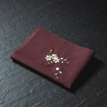 Load image into Gallery viewer, Vintage Embroidered Table Napkins Tea Towel Fish Plum Flower Teapot Dish Cleaning Towels Wedding Tea Ceremony Accessory 30x30cm
