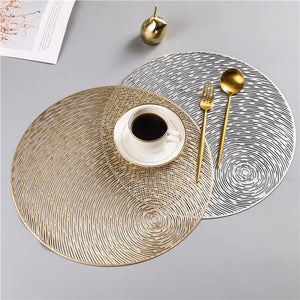 6/4pcs Creative round hollow heat insulation hotel restaurant AntiSlip coffee cup coasters environmental PVC mat table placemats