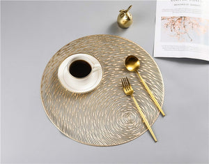 6/4pcs Creative round hollow heat insulation hotel restaurant AntiSlip coffee cup coasters environmental PVC mat table placemats
